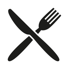 Knife And Fork White Background.