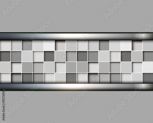 Abstract background 3d with square mosaic inside