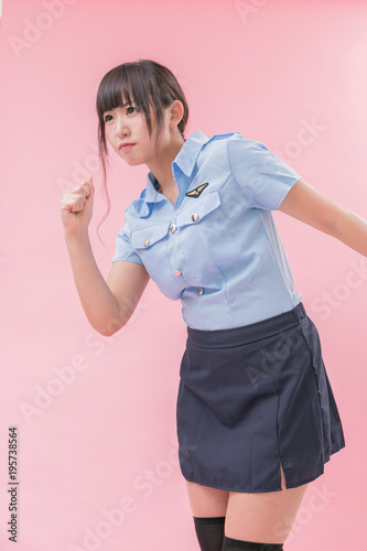 女性警官コスプレ ダッシュ Stock Photo Adobe Stock