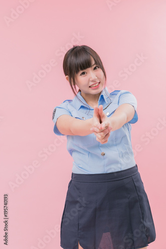 女性警官コスプレ 拳銃 Stock Photo Adobe Stock