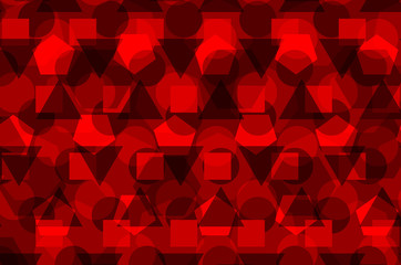 Wall Mural - Geometric abstract pattern - red, Polygons background