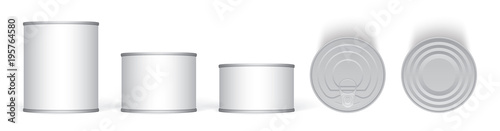 Fotomural Tin can mock-up vector template