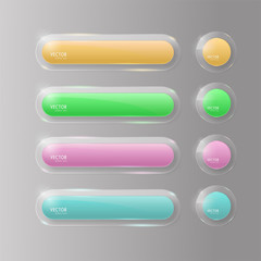 Wall Mural - buttons web glass colorful v4