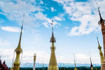 Shwe Indein Pagoda, a group of Buddhist pagodas in the village of Indein, near Ywama and Inlay Lake in Shan State, Burma