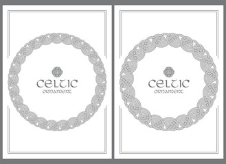 Wall Mural - Celtic knot braided frame border ornament. A4 size