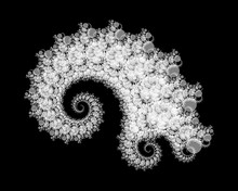 Vector Fractal Beaded Spiral Nautilus Vortex Shape -  Generative Op Art Element
