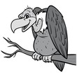 Vulture Illustration - A vector cartoon illustration of a Vulture mascot.