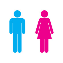 Male Icon And Female Icon, Isolated Vector