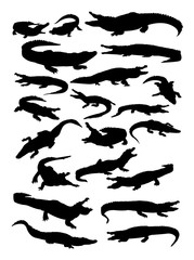 Wall Mural - Crocodiles detail silhouette. Vector, illustration. Good use for symbol, logo, web icon, mascot, sign, or any design you want.