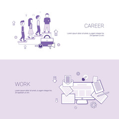 Poster - Career And Work Business Occupation Concept Template Web Banner With Copy Space Vector Illustration
