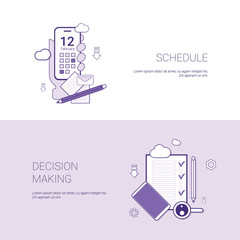 Poster - Schedule And Decision Making Concept Template Web Banner With Copy Space Vector Illustration
