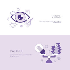 Poster - Vision And Balance Business Concept Template Web Banner With Copy Space Vector Illustration