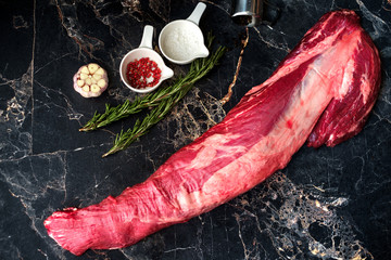 Canvas Print - raw beef tenderloin in one piece