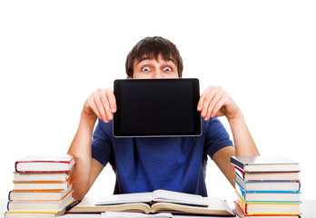 Sticker - Student with a Tablet