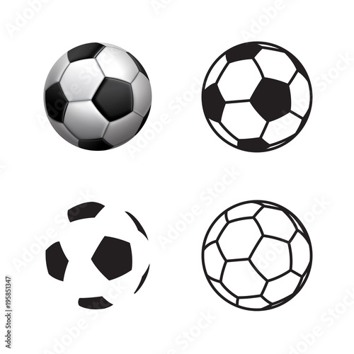 Fotografía Football ball Icon , flat style , 3D style, single line style