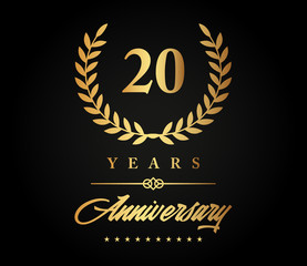 Wall Mural - 20 Years Anniversary Gold