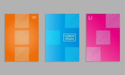 Wall Mural - cover design set. brochure template layout with gradients. covers abstract geometric pattern. vector