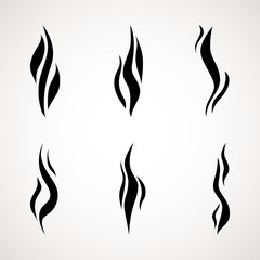 Wall Mural - Smoke puff vector icon set illustration isolated on white background. hot eps vector icon. Flat web design element for website or app.