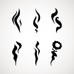Wall Mural - Smoke puff vector icon set illustration isolated on white background. hot eps vector icon. Flat web design element for website or app.