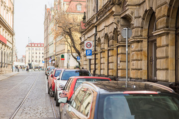 Naklejka na meble A free parking on a city street