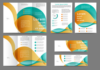 Wall Mural - Set of colored abstract brochure template