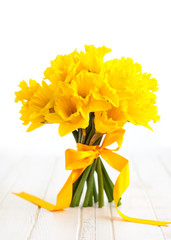 Wall Mural - Easter bouquet of yellow daffodils.