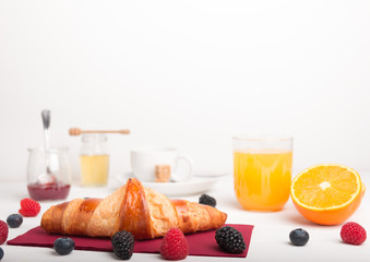 Poster - homemade croissants on a breakfast table