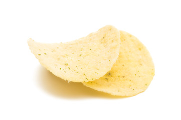 Wall Mural - Salted potato chips isolated