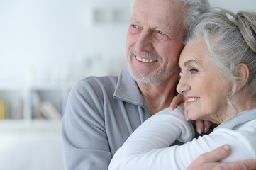 Sticker - happy senior couple at home