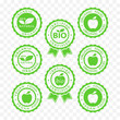 bio, vegan, organic food and products icon set, bio, vegan, organic packaging batch sticker symbols