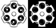 Cylinder of a revolver vector illustration. Russian roulette icon. Black and white