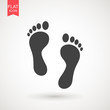 © Aygun - Foot print icon. Bare foot print Black on white feet icon vector , stock vector illustration flat design style