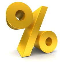 Percent Sign 3d Gold Percentage Symbol High Resolution