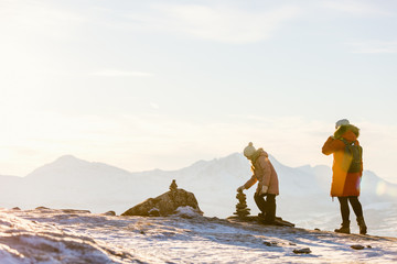 Poster - Mother and daughter outdoors on winter