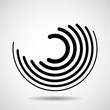 Abstract technology spiral circles, geometric logo, vector