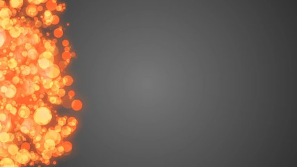 Poster - bokeh. the radiance of gold particles. gray background. cinematographic background. place for text.