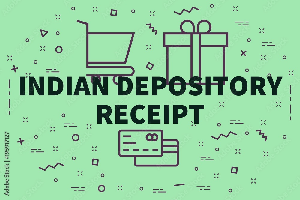 Conceptual business illustration with the words indian depository ...