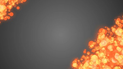 Poster - diagonal decomposition of particles. bokeh. the radiance of gold particles. gray background. cinematographic background. place for text.