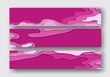 Horizontal banners. Paper cut design with 3D abstract background for flyers, tickets, posters, presentations, invitations. Shades of pink for japanese hanami - days of sakura blossom. Carving art.