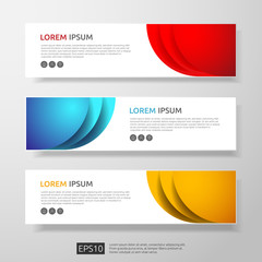 Poster - abstract business header or banner template set with geometric shapes. vector illustration