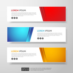 Poster - abstract business header or banner template set with geometric shapes. vector illustration