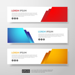 Poster - abstract business header or banner template set with geometric shapes. vector illustration