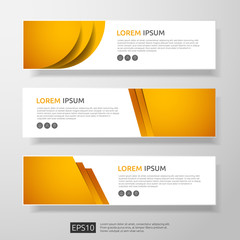 Poster - abstract business header or banner template set with geometric shapes. vector illustration
