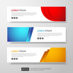 Poster - abstract business header or banner template set with geometric shapes. vector illustration