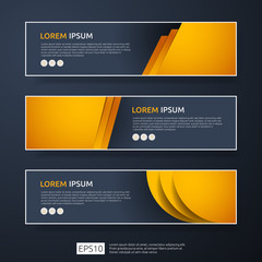 Poster - abstract business header or banner template set with geometric shapes. vector illustration