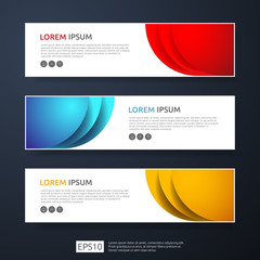 Poster - abstract business header or banner template set with geometric shapes. vector illustration