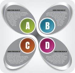 Fototapete - Vector chrome background of the infographic ABCD steps