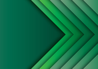Aufkleber - Abstract green arrow layers paper cut cover design.A4 size for business flyers template,book covers and material design.Vector illustration.