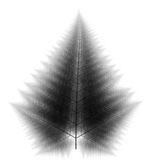 Wall Mural - flat computer generated self-similar l-system branching tree fractal - generative art