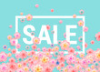Sale banner design with beautiful flowers - easter sale -abstract vector sale banner